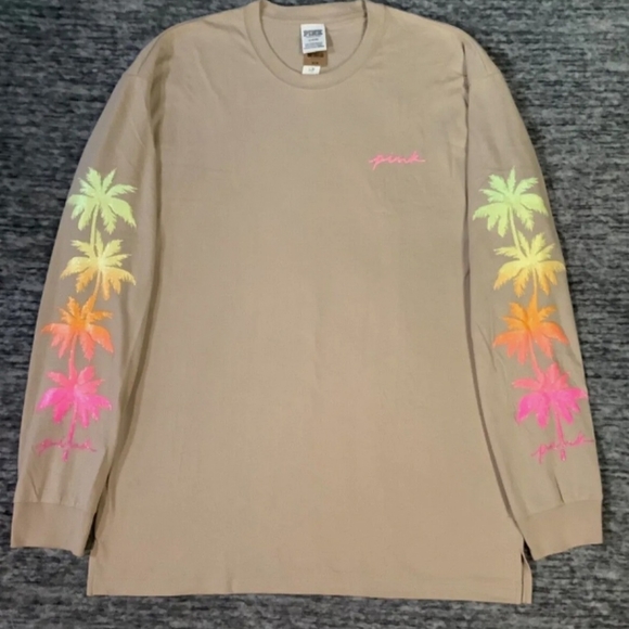 Victorias Secret PINK bling campus tee palm tree shine - Picture 1 of 4